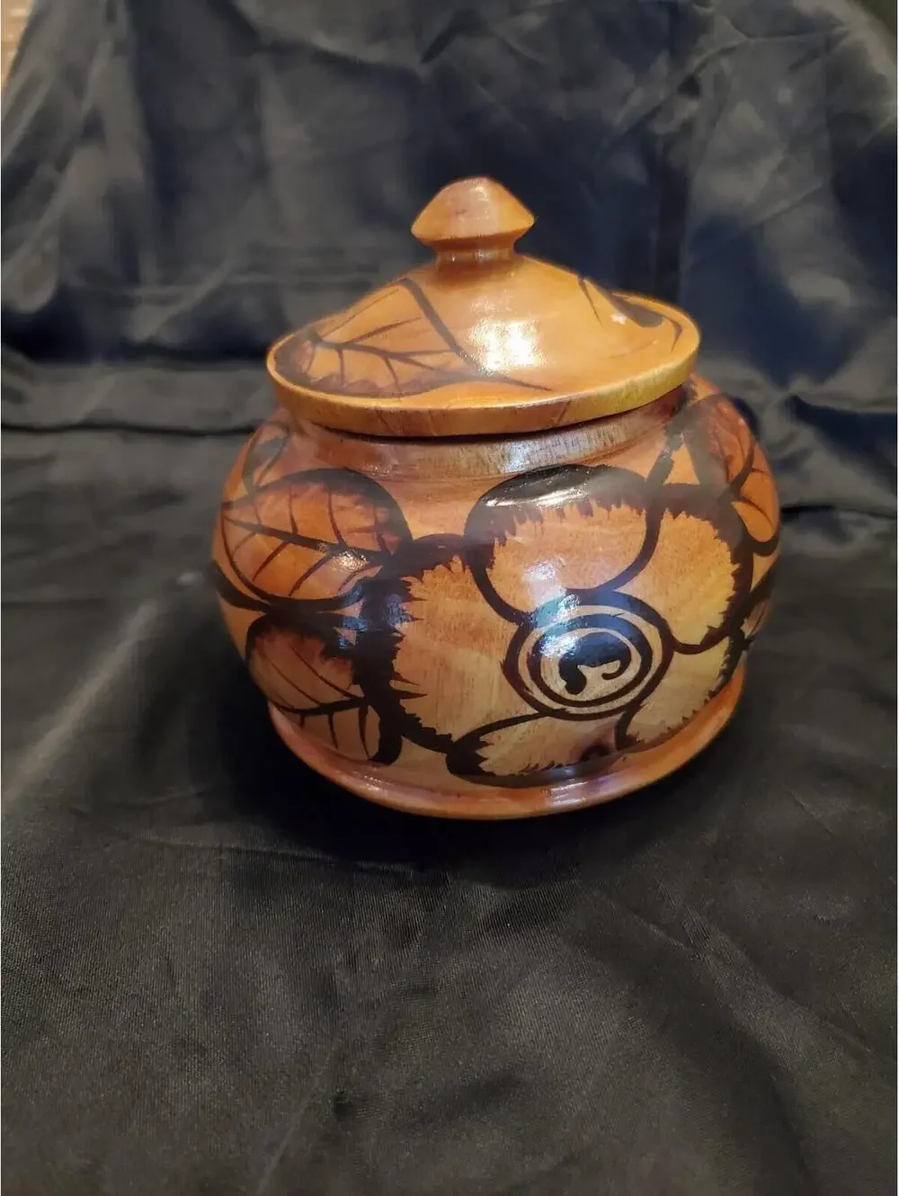 Lidded Monkey Pod Vessel